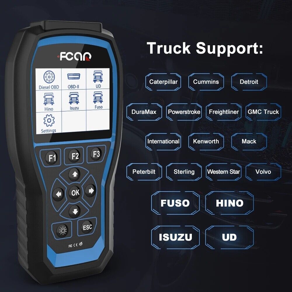 FCAR F506 Heavy Duty Truck OBD Scanner All Systems HD Diesel ABS SRS Diagnostic