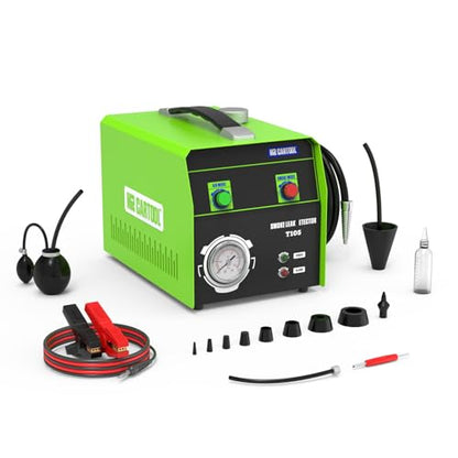 MR CARTOOL T105 Automotriz EVAP máquina de Humo Detector EVAP Automotriz 12V Sistema Tuberías de Coche, Comprobador Fugas Combustible con Medidor Ppresión para Vehículos Motocicletas