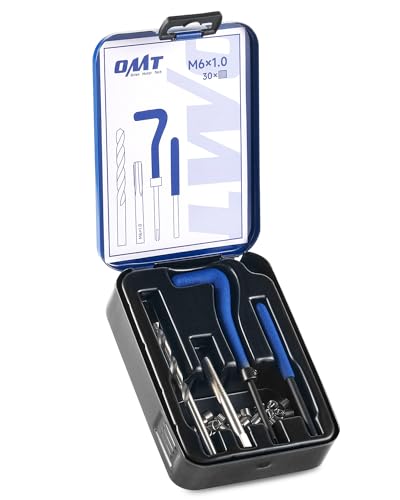 Orion Motor Tech Kit de Reparación de Roscas Helicoil, Herramienta de Reparación de Roscas M6x1.0 con Broca HSS y 30 Inserciones de Rosca, Internas con Estuche de Transporte