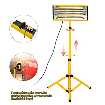 Lámpara de curado de pintura infrarroja de 2000 W de onda corta infrarroja lámpara de calefacción IR para reparación de carrocería de coche, sistemas de curado de pintura, secador de