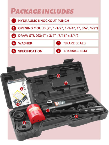 AMZCNC - Kit de perforación hidráulica de rotación de 360° de 1/2 a 2 pulgadas (TPA-8 rojo)