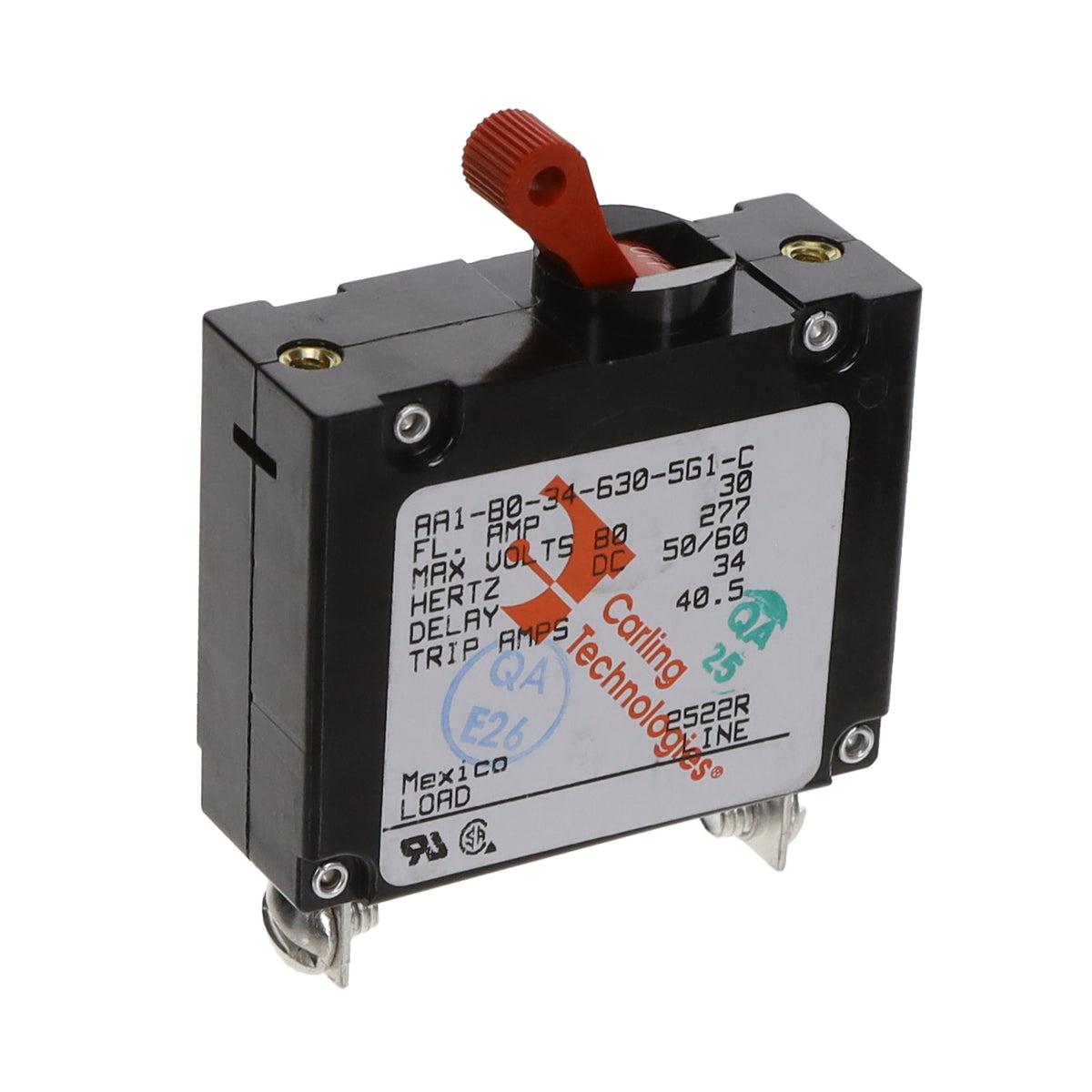 Carling Technologies AA1-B0-34-630-5G1-C A Montaje en panel Magnético, (retardo hidráulico) 30A