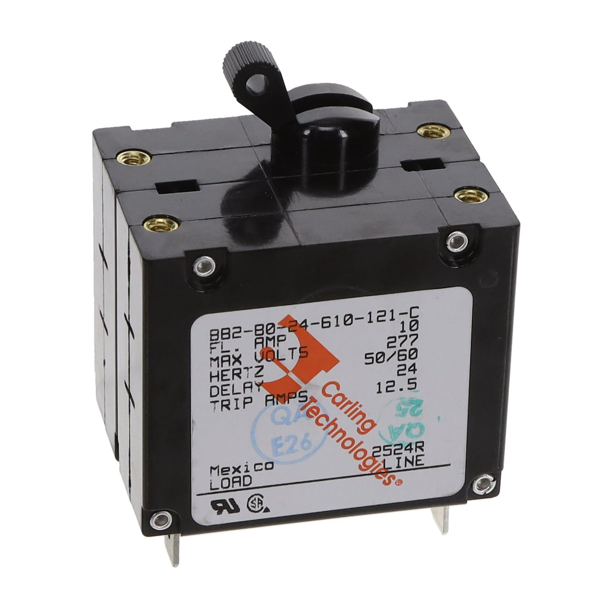Carling Technologies BB2B024610121C B Montaje en panel Magnético, (retardo hidráulico) 10A