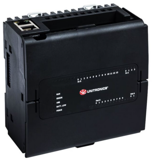 PLC Unistream USC-B10-R38 de Unitronics con 24 entradas digitales/2 analógicas y 12 salidas de relé