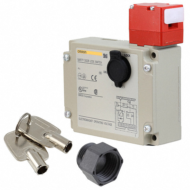 Omron Automation and Safety D4BL-4CRA-NPT D4BL Liberación de solenoide DPST-NO/NC (Normalmente abierto/cerrado) + SPST-NC (Normalmente cerrado)