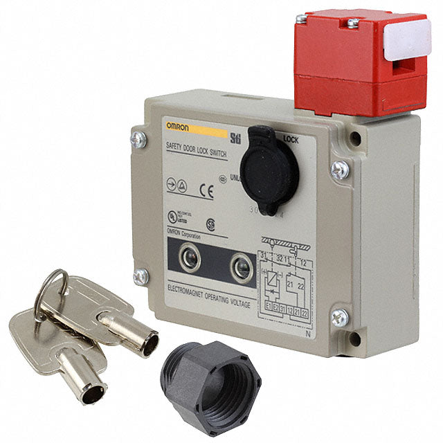 Omron Automation and Safety D4BL-4DRA-A-NPT D4BL Liberación de solenoide DPST-NC (Normalmente cerrado) (DB) + SPST-NC (Normalmente cerrado) (DB)