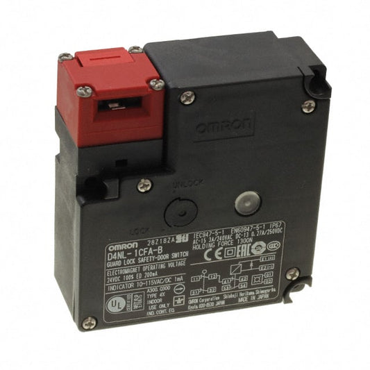 Omron Automation and Safety D4NL-1CFA-B D4NL Liberación de solenoide DPST-NO/NC (Normalmente abierto/cerrado) + DPST-NC (Normalmente cerrado)