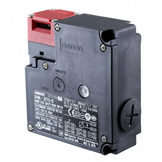 Omron Automation and Safety D4NL-2FFG-B D4NL Bloqueo de solenoide 3PST-2NC/1NO (2 Normalmente cerrado, 1 normalmente abierto) + DPST-NC (normalmente cerrado)
