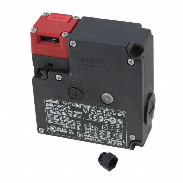 Omron Automation and Safety D4NL-4FFG-B-NPT D4NL Bloqueo de solenoide 3PST-2NC/1NO (2 Normalmente cerrado, 1 normalmente abierto) + DPST-NC (normalmente cerrado)