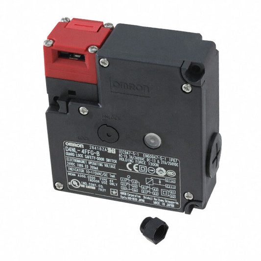Omron Automation and Safety D4NL-4FFG-B-NPT D4NL Bloqueo de solenoide 3PST-2NC/1NO (2 Normalmente cerrado, 1 normalmente abierto) + DPST-NC (normalmente cerrado)