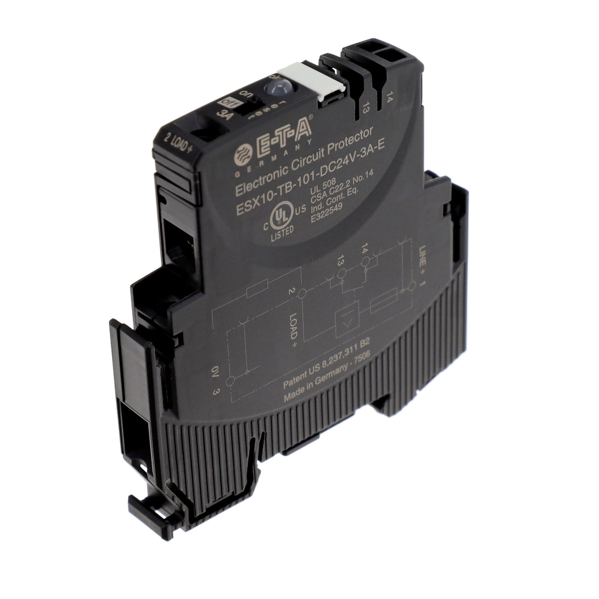 E-T-A ESX10-TB-101-DC24V-3A-E ESX10-T Riel DIN Estado sólido 3A