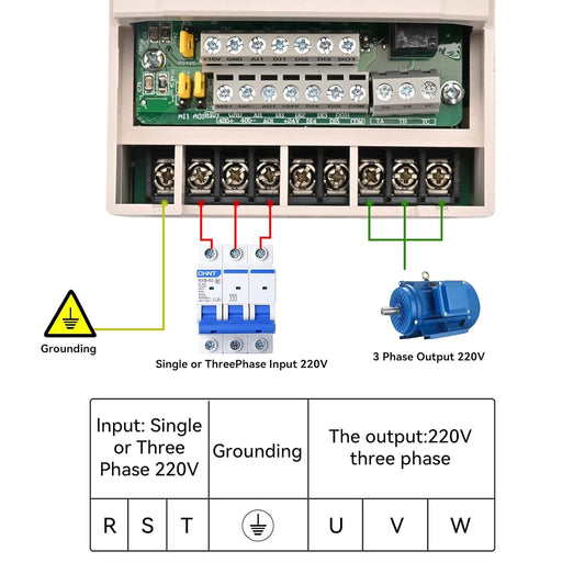 Mollom VFD 220V 2.2KW 3HP 9.6A, Entrada Monofásica o Trifásica a 220V, Salida de 3 Fases y Frecuencia Variable de 0-3000 Hz, Inversor para el Control de Velocidad del Motor del Husillo en CNC. G70-2T-2R2G-B