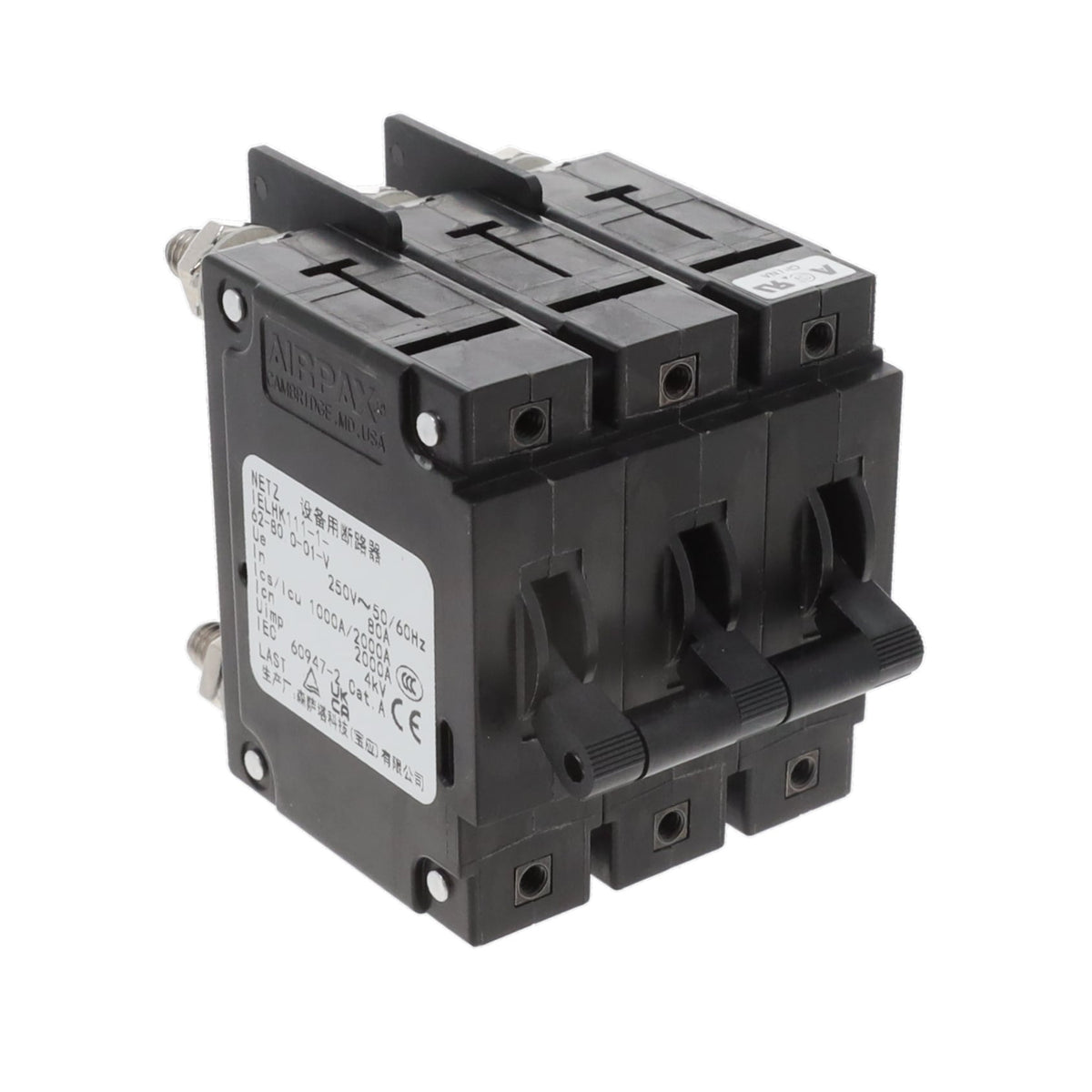 Sensata-Airpax IELHK111-1-62-80.0-01-V IEL Montaje en panel Magnético, (retardo hidráulico) 80A
