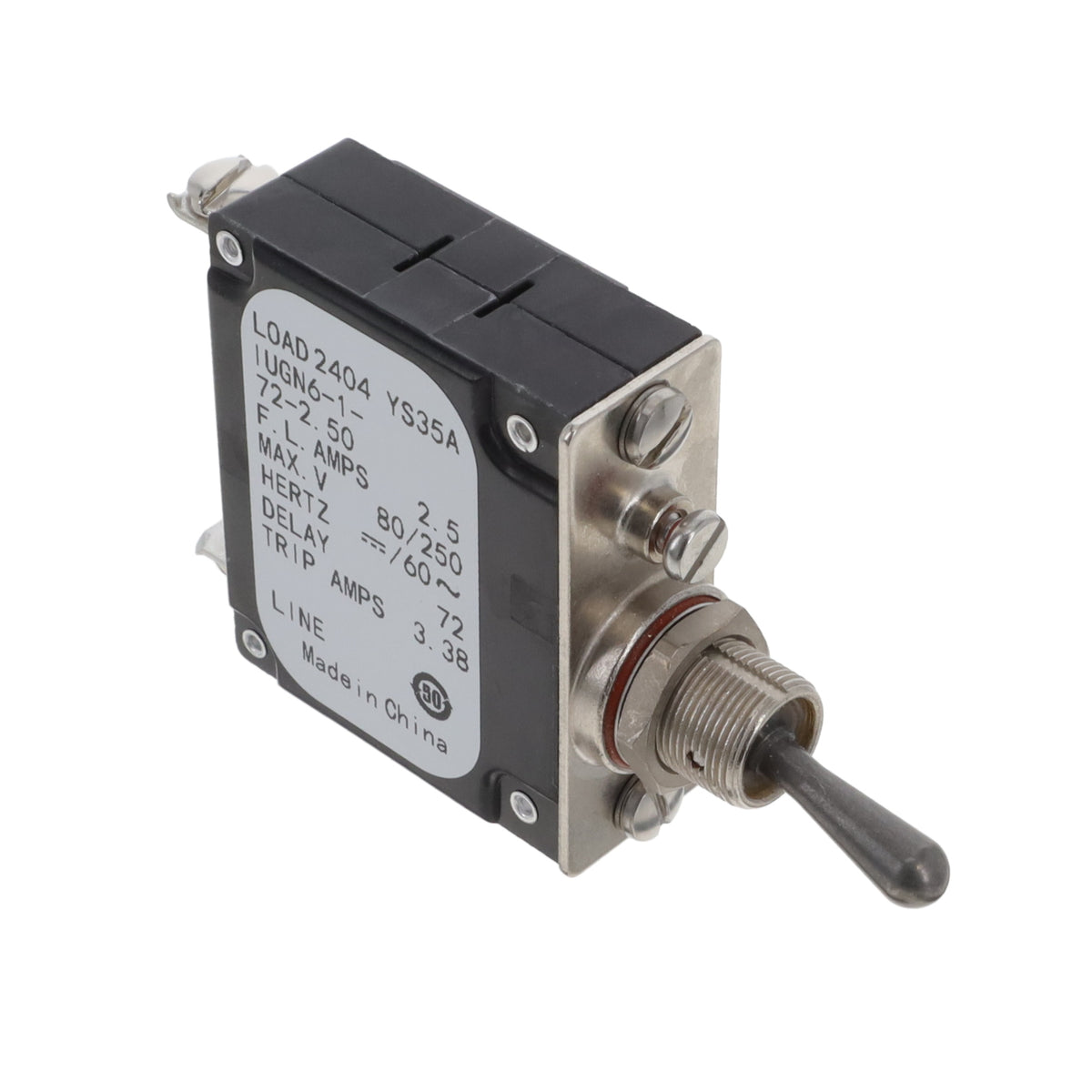 Sensata-Airpax IUGN6-1-72-2.50 IUG Montaje en panel Magnético, (retardo hidráulico) 2.5A