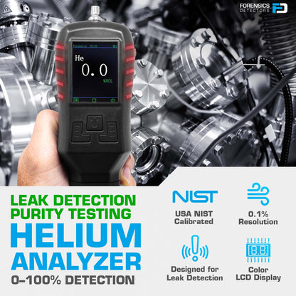 Analizador de helio | Fuga 0-100% | Calibración NIST de EE. UU Marca: FORENSICS DETECTORS Modelo: FD-311-He