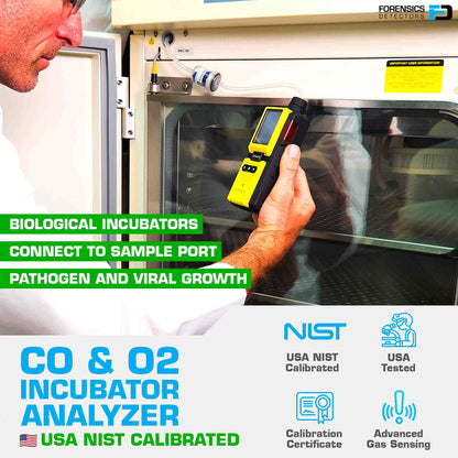 FORENSICS DETECTORS FD-600-CO2-O2-INC Analizador de Incubadora CO2 y O2 | UE Certificado de Calibración