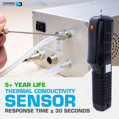 Analizador de helio | Fuga 0-100% | Calibración NIST de EE. UU Marca: FORENSICS DETECTORS Modelo: FD-311-He