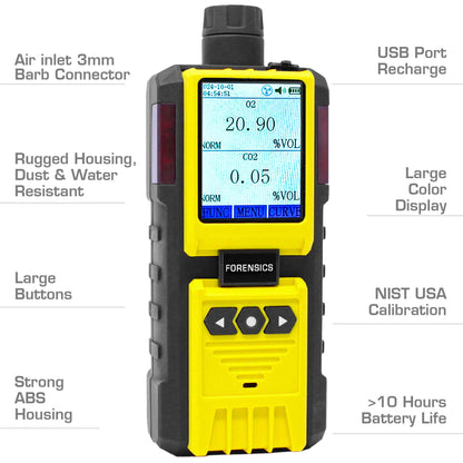 FORENSICS DETECTORS FD-600-CO2-O2-INC Analizador de Incubadora CO2 y O2 | UE Certificado de Calibración