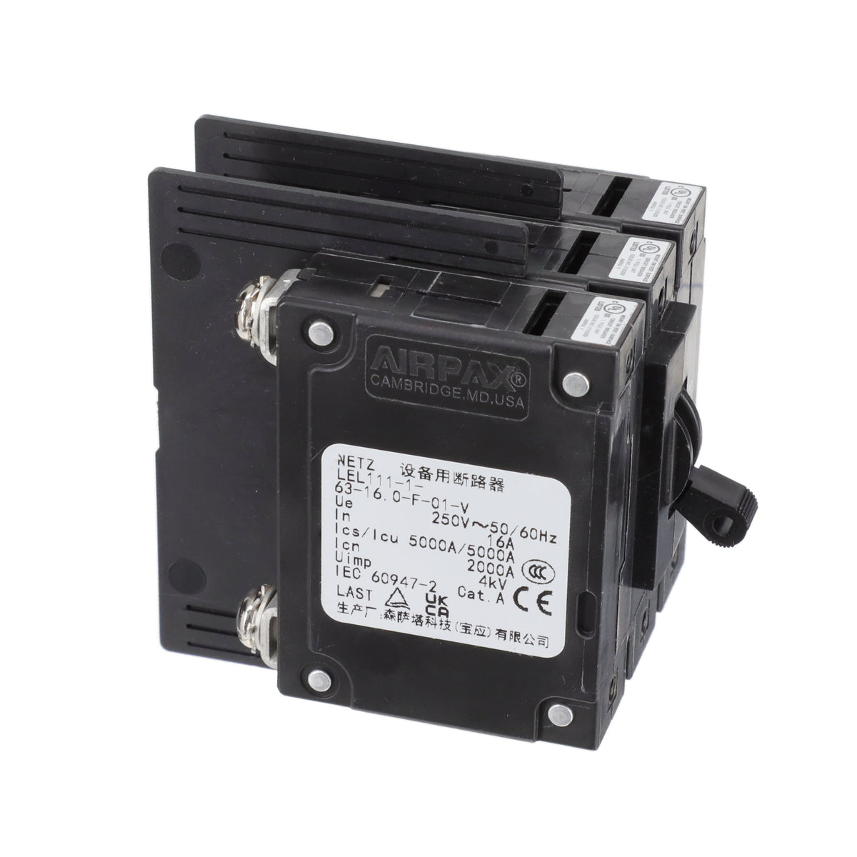 Sensata-Airpax LEL111-1-63-16.0-F-01-V LEL Montaje en panel Magnético, (retardo hidráulico) 16A