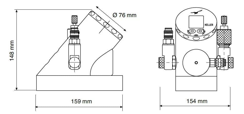 KELLER Calibrador de baja presión LPX-2BAR, rango de -1 a 2 bar, precisión del 0,05 % (de 10 a 40 °C)