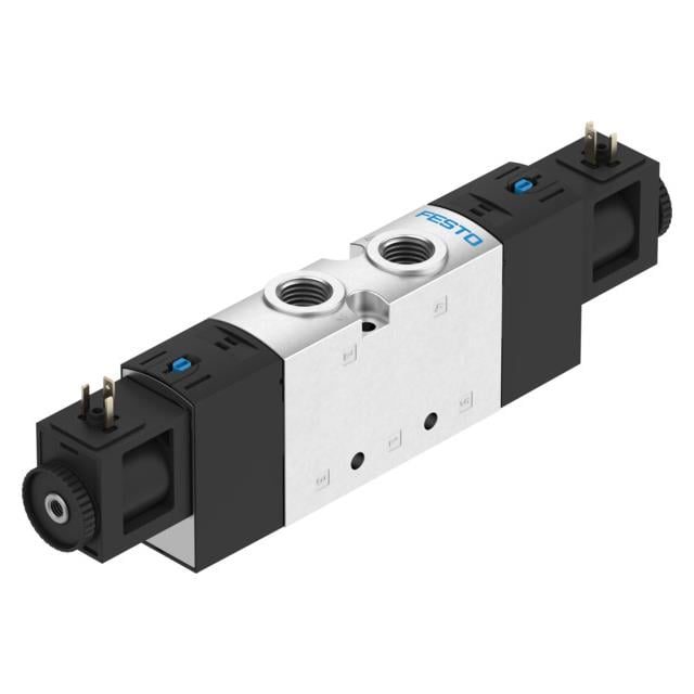 Festo Corporation VUVS-L25-P53C-MD-G14-F8-1C1 VUVS Válvula de solenoides 5/3 normalmente cerrado 36 ~ 145 PSI (2.5 ~ 10 bar) Válvula de solenoides