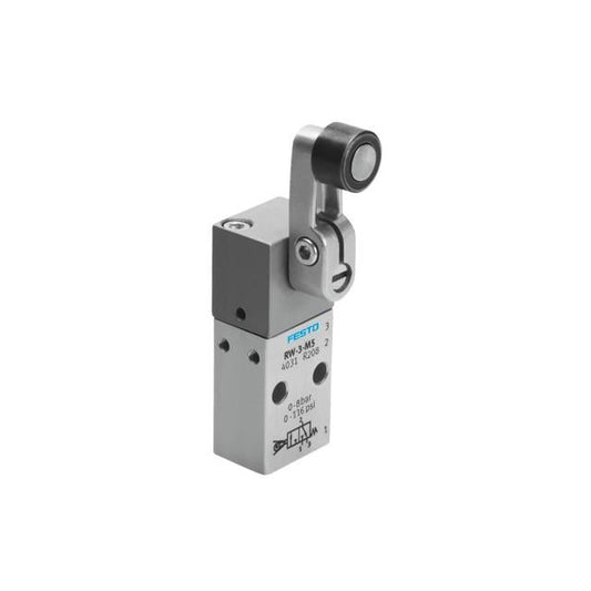 Festo Corporation RW-3-M5 RW Válvula de control 3/2 normalmente cerrado -13.8 ~ 116 PSI (-0.95 ~ 8 bar) Válvula de control