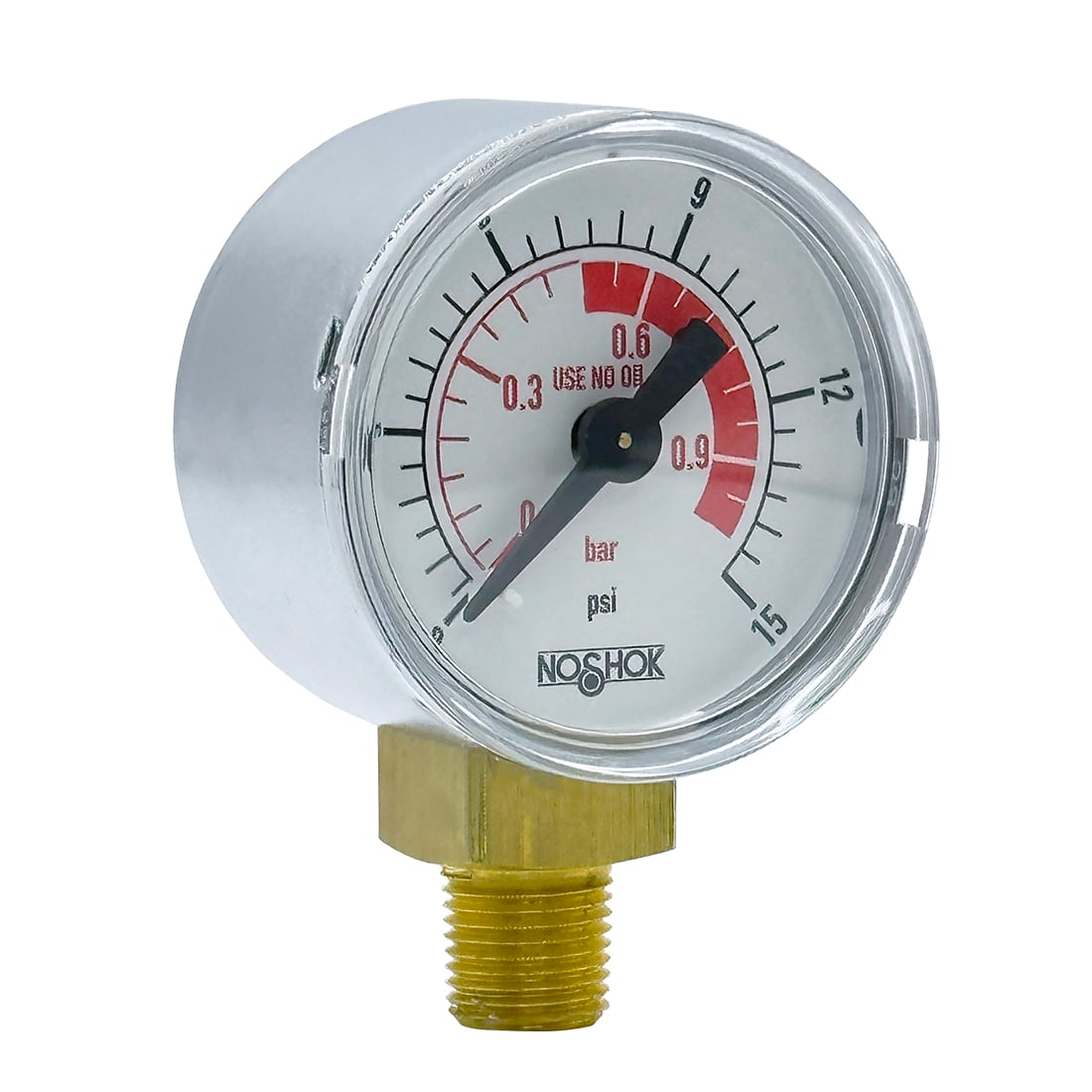 NOSHOK, Inc. 15-100-15-psi/bar-13415 100 Pressure Gauge Presión operada 0 ~ 15 PSI (0 ~ 1 bar) Válvula de control