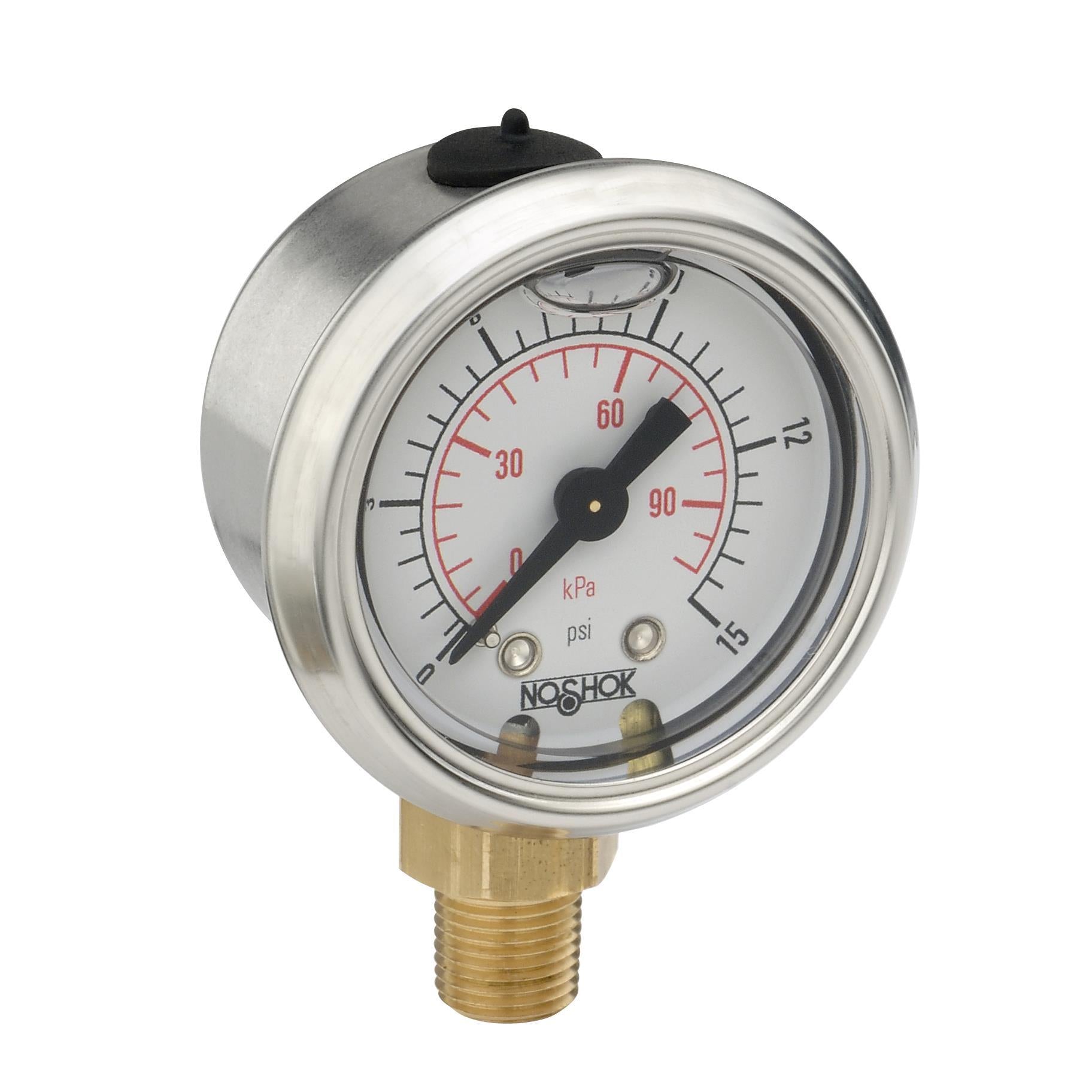 NOSHOK, Inc. 15-901-100-psi/kPa 900 Pressure Gauge