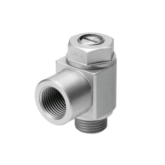 Festo Corporation GRLZ-1/4-B GRLZ Restrictor de flujo, ajustable Una dirección 4 ~ 145 PSI (0.3 ~ 10 bar) Válvula de control