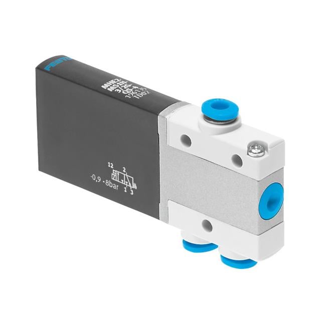 Festo Corporation MHE2-MS1H-3/2G-QS-4 MHE Válvula de solenoides 3/2 normalmente cerrado -13 ~ 116 PSI (-0.9 ~ 8 bar) Válvula de solenoides