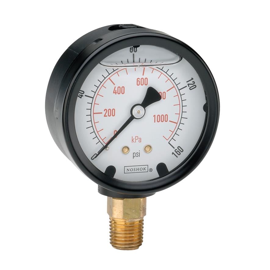 NOSHOK, Inc. 25-900-30/100-psi/kPa-GY40 900 Pressure Gauge Presión operada -14.73 ~ 100PSI (-1.01 ~ 6.89bar) -