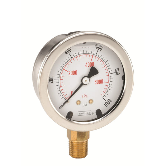 NOSHOK, Inc. 25-901-30/15-psi/kPa-SG-BP3-CC 900 Pressure Gauge Presión operada -14.73 ~ 15 PSI (-1.01 ~ 1bar) -