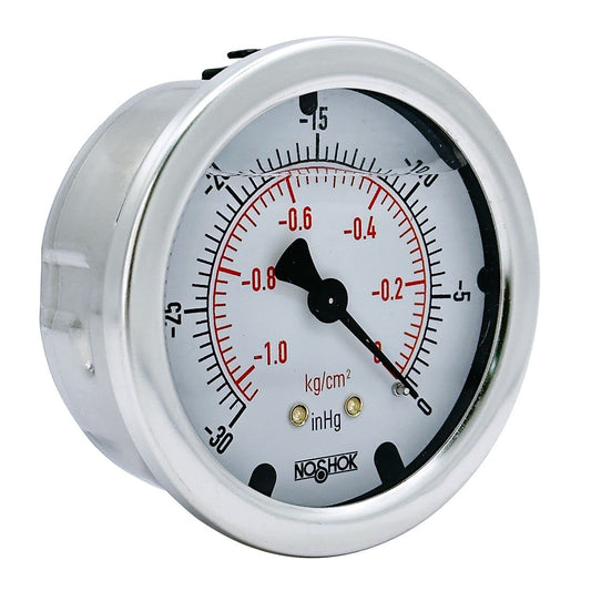 NOSHOK, Inc. 25-911-30-vac/kg/cm2-GY40-BP3 900 Pressure Gauge Aspiradora operada -14.73 ~ 0 PSI (-1.01 ~ 0bar) -