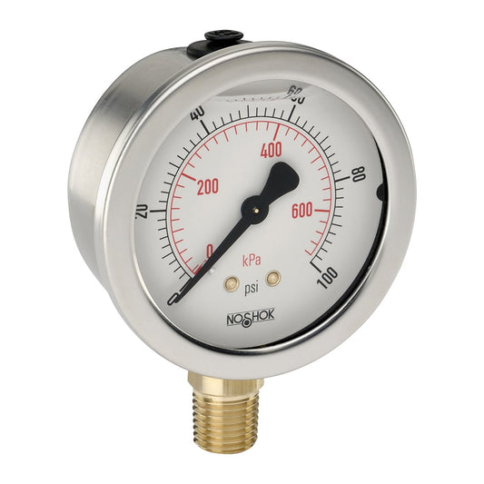 NOSHOK, Inc. 25-901-7500-psi/kPa-GY40-CC 900 Pressure Gauge Presión operada 0 ~ 7500PSI (0 ~ 517.10kPa) -