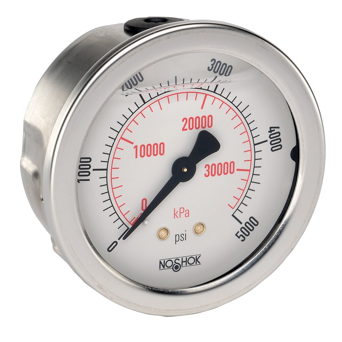 NOSHOK, Inc. 25-911-1000-psi/kg/cm2-SG-BP3-SPMC 900 Pressure Gauge Presión operada 0 ~ 1000 PSI (0 ~ 69 bar) -