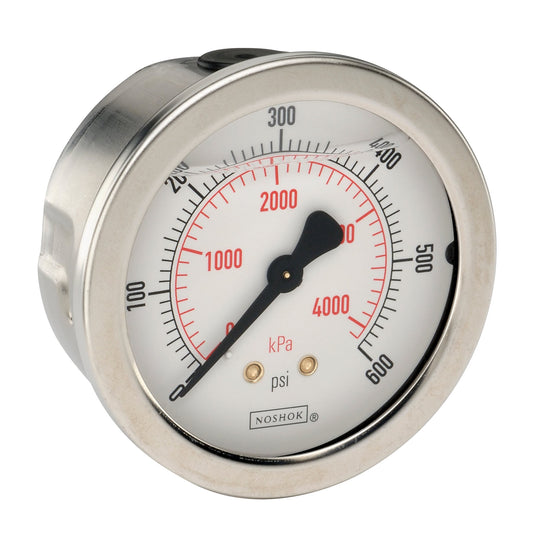 NOSHOK, Inc. 25-911-6000-psi/kPa-SST-BP3-CC 900 Pressure Gauge Presión operada 0 ~ 6000PSI (0 ~ 414bar) -