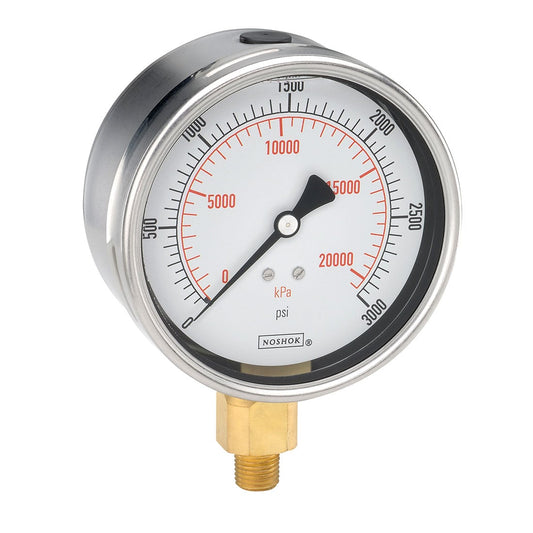 NOSHOK, Inc. 40-901-200-psi/kPa-MIP-BT8-CC 900 Pressure Gauge Presión operada 0 ~ 200PSI (0 ~ 13.8bar) -