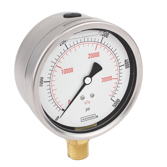 NOSHOK, Inc. 40-901-6000-psi/kPa-MIP-CC 900 Pressure Gauge Presión operada 0 ~ 6000PSI (0 ~ 414bar) -
