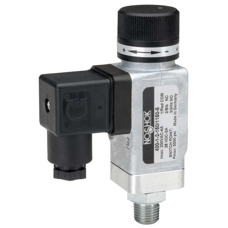 NOSHOK, Inc. 400H-3-2-145/435-46 400H Interruptor de presión 3/2 normalmente cerrado/normalmente abierto 145 ~ 435 PSI (10 ~ 29.99 bar) -