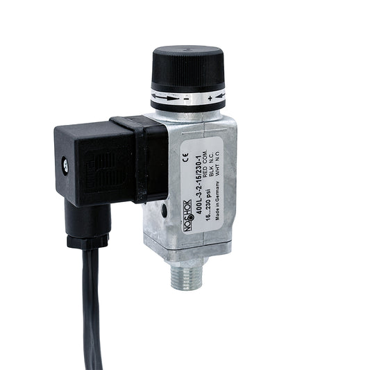 NOSHOK, Inc. 400L-3-2-3/30-1 400L Interruptor de presión 3/2 normalmente cerrado/normalmente abierto 3 ~ 30 PSI (0.2 ~ 2.06 bar) -