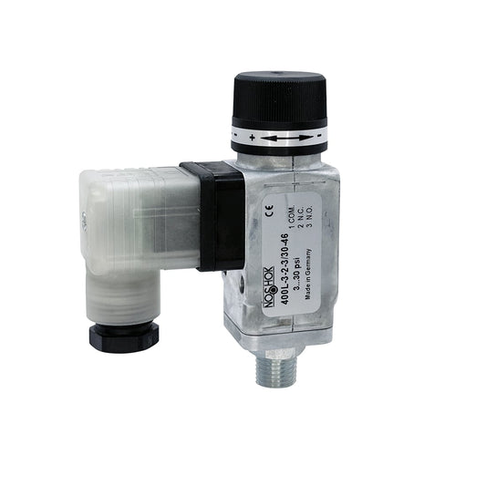 NOSHOK, Inc. 400L-3-2-3/30-46-SP 400L Interruptor de presión 3/2 normalmente cerrado/normalmente abierto 3 ~ 30 PSI (0.2 ~ 2.06 bar) -