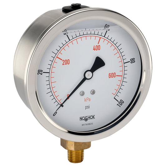NOSHOK, Inc. 40-901-15-psi/kPa-MIP-CC 900 Pressure Gauge Presión operada 0 ~ 15 PSI (0 ~ 1 bar) -