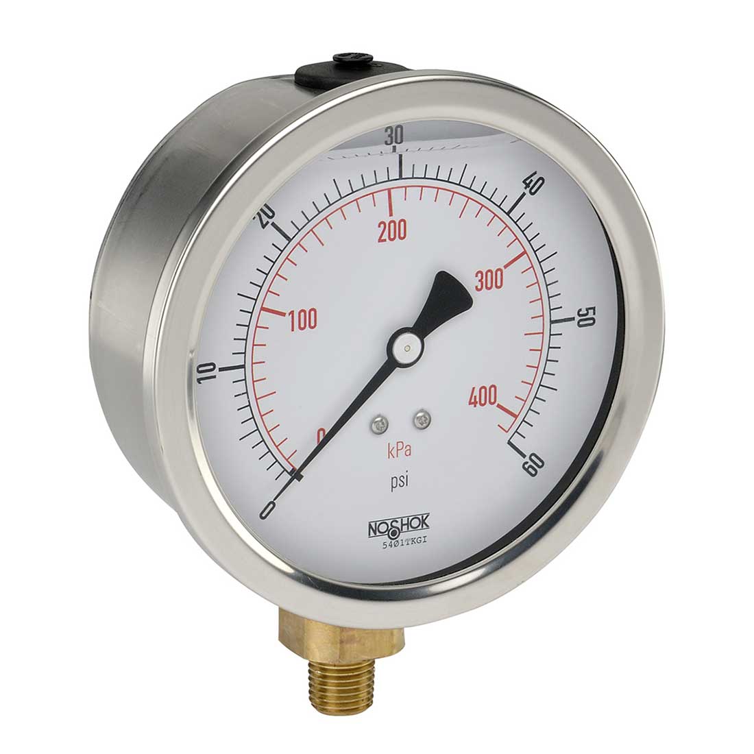 NOSHOK, Inc. 40-901-160-psi/kPa-BT8 900 Pressure Gauge Presión operada 0 ~ 160 PSI (0 ~ 11 bar) -
