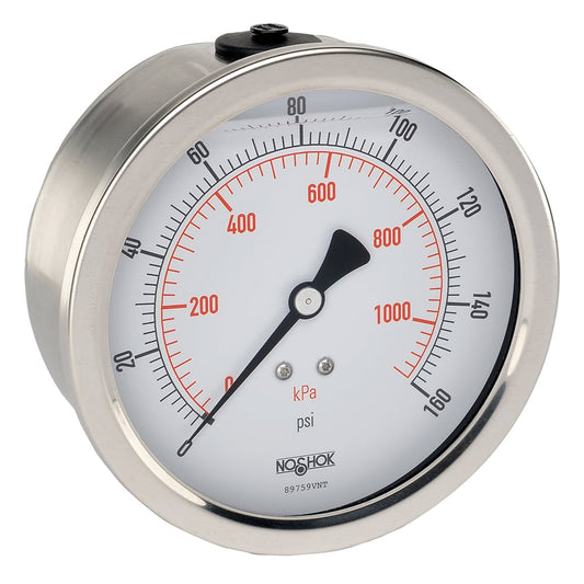 NOSHOK, Inc. 40-911-15-psi/bar-SSFF-CC 900 Pressure Gauge Presión operada 0 ~ 15 PSI (0 ~ 1 bar) -