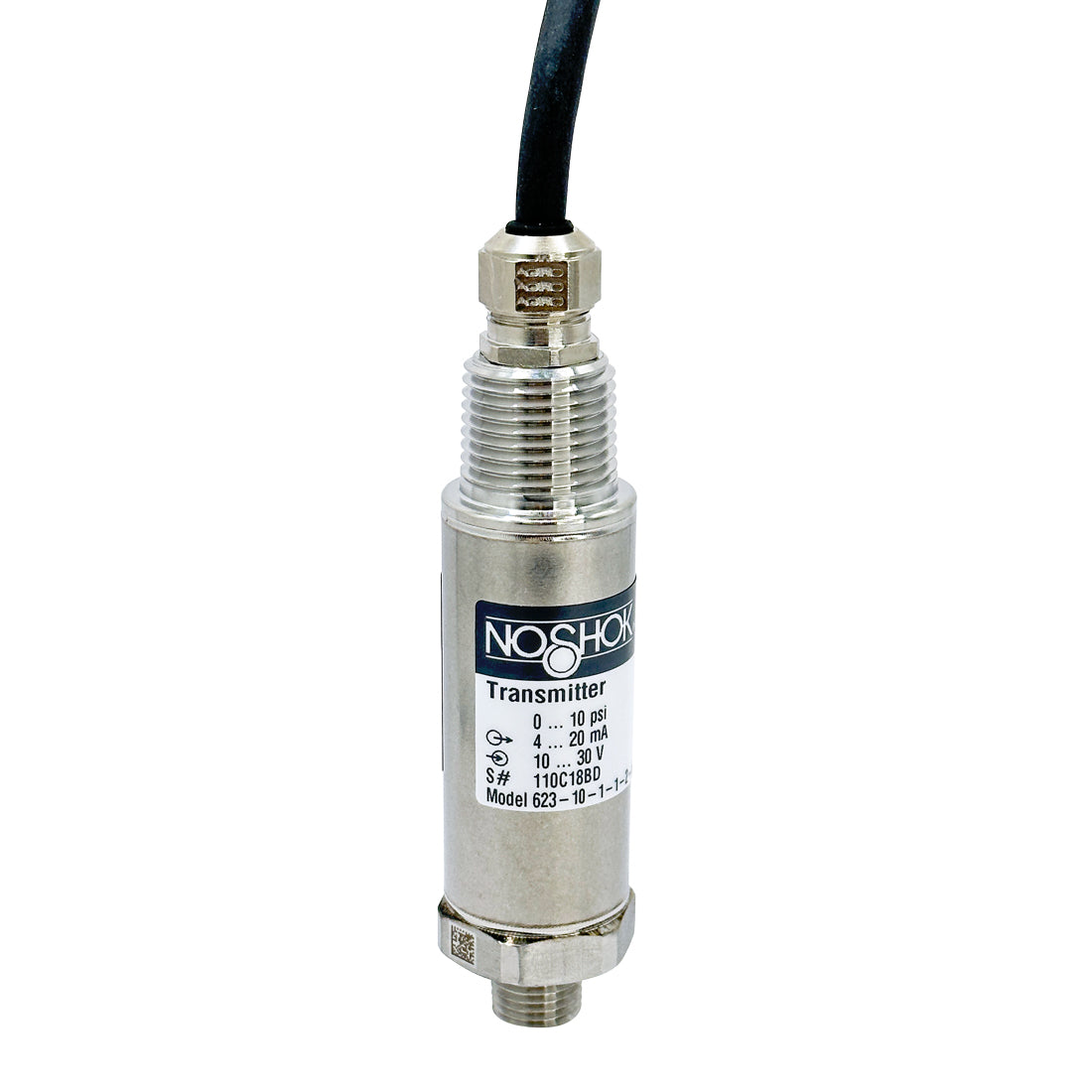NOSHOK, Inc. 623-10-1-1-2-6 623 Industrial Medidor Corriente analógica Macho - 1/4" (6.35mm) NPT