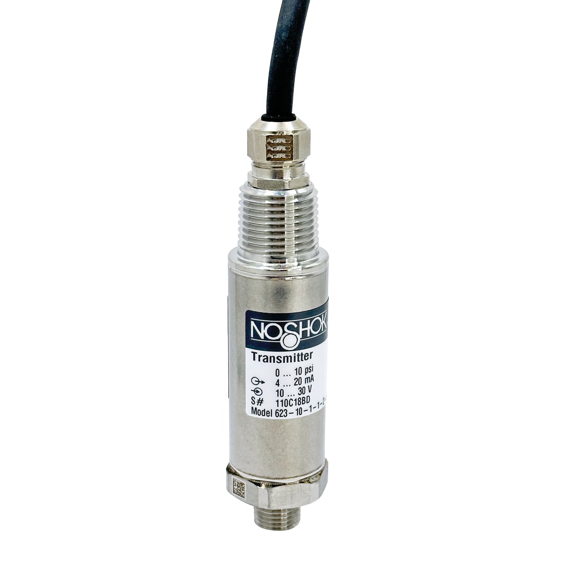 NOSHOK, Inc. 623-100-1-3-2-6 623 Industrial Medidor Voltaje analógico Macho - 1/4" (6.35mm) NPT