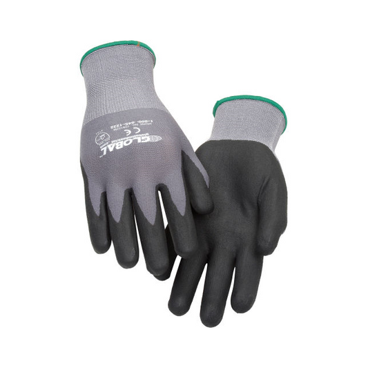 Global Industrial 708122M - Guantes Negro, gris
