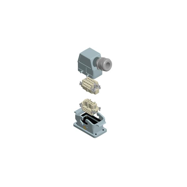 HARTING 73101000006 Han-Kit® Side-Hood, Bottom-Base 10+Ground