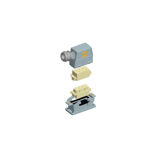 HARTING 73101000010 Han-Kit® Side-Hood, Bottom-Base 6+Ground