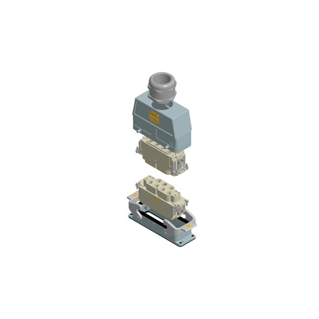 HARTING 73101000011 Han-Kit® Top-Hood, Bottom-Base 6+6+Ground